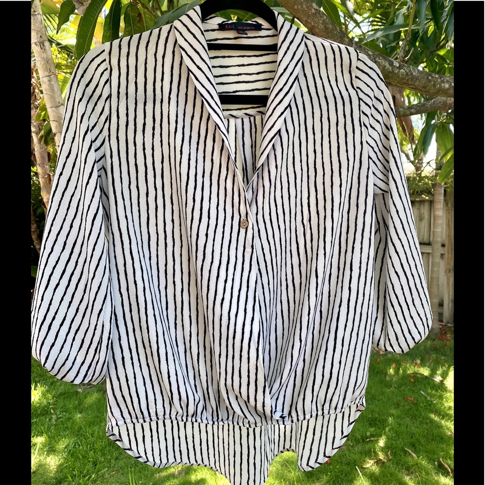 Black and white blouse